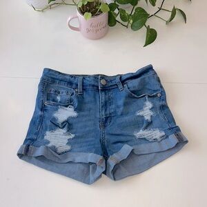 Aeropostale Blue Distressed Jean Shorts
